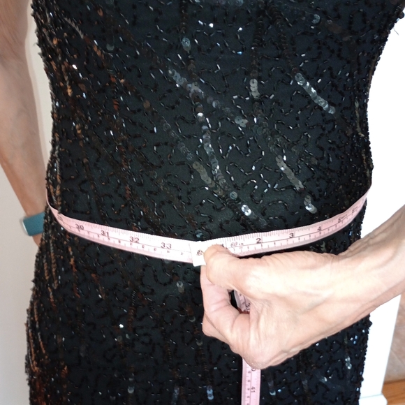Stenay Black Sequins Gown - Floor Length, Size 8 - One of a Kind Beauty! - Picture 9 of 13